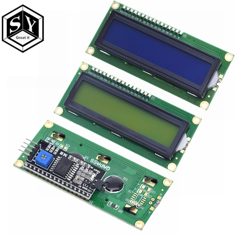 GREAT IT LCD1602+I2C LCD 1602 module Blue/Green screen PCF8574 IIC/I2C LCD1602 Adapter plate ► Photo 1/6