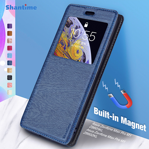 For Asus Zenfone Max Pro M1 ZB601KL Case For Asus Zenfone Max Pro M1 ZB602KL View Window Cover Invisible Magnet and Card Slot ► Photo 1/6