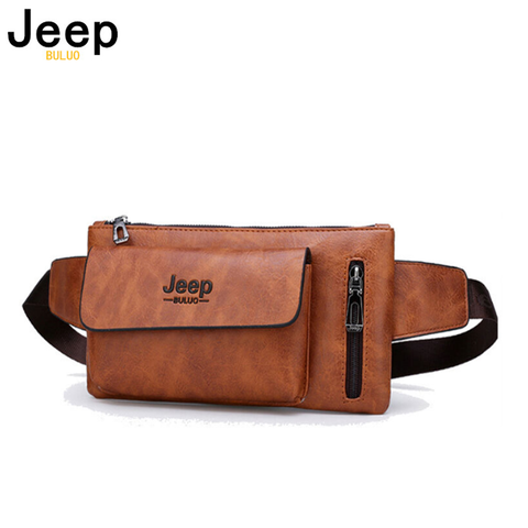 JEEP BULUO Big Brand Men Sling Bag Fashion Casual Leather Chest Waist Bag Crossbody Daypacks For College Teenagers New ► Photo 1/6