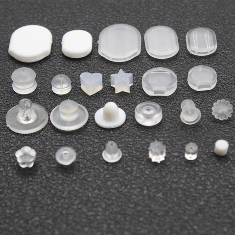 White Transparent Soft Silicone Anti-Pain Ear Clip Pad Earrings Backs Stopper Accessories DIY Ear Jewelry Findings Components ► Photo 1/5