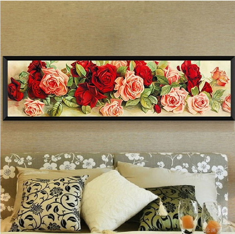 90*30cm Fashion DIY Drawing Crafts Romantic Roses Diamond Painting Cross Stitch Mosaic Pasted Rhinestones Embroidery NIN668 ► Photo 1/5