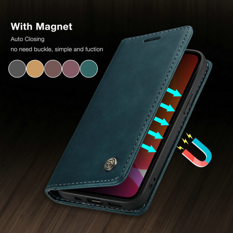 CaseMe Original Flip Case For iPhone 12 11 Pro Retro Magnetic Card Stand Wallet For iPhone 12 min X s Max 6 7 8 Plus SE2022 Case ► Photo 1/6