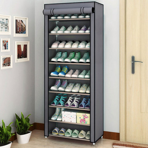 10 Tiers DIY Shoe Cabinet Dustproof Easy Assemble Tidy Shoe Rack