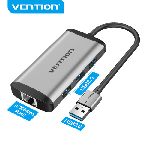 Vention USB 3.0 2.0 Ethernet Adapter USB 3.0 to RJ45 Lan Network Card for Windows10 8 8.1 7 XP Mac OS Laptop PC USB 3.0 HUB ► Photo 1/6