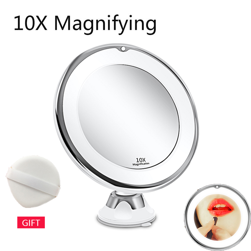 Led Makeup Mirror Vanity Light, 10x Magnifying Make Up Mirror With Light