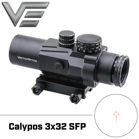 Vector Optics Calypos 3x32 SFP Prism Tactical AR15 Rifle Scope 1/2 MOA Riflescope 11 levels Red Illumination BDC ► Photo 1/6