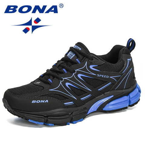 BONA 2022 New Designers Mesh Action Leather Casual Shoes Men Fashion Shoes Man Walking Platform Sneakers Leisure Footwear Comfy ► Photo 1/6