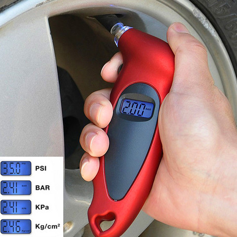 LCD Digital Bicycle Bike Car Tire Diagnostic Tool Universal Tire Tyre Air Pressure Gauge Tester Tool Digital Pressure Gauge ► Photo 1/6