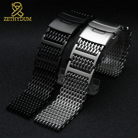 High quality Milan mesh stainless steel bracelet 20mm 22mm 24mm 316L stainless steel for iwc omage watchband solid metal band ► Photo 1/6