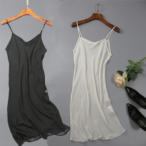 100% Silk Chemise transparent Nightgown Nightdress Sleepwear with straps JN016 ► Photo 1/6