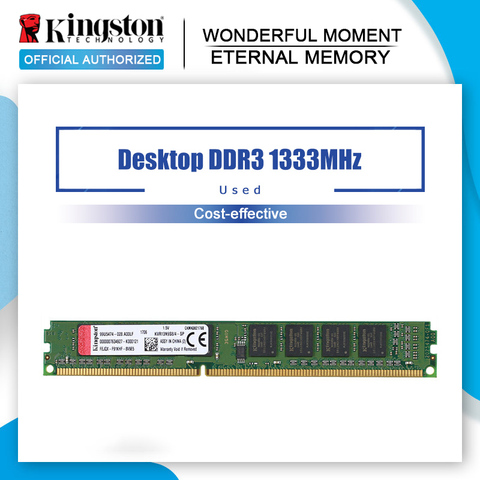 Kingston RAM Memory DDR 3 1333MH DDR3 4GB PC3-10600 Z 1.5V For Desktop KVR13N9S8/4-SP ► Photo 1/5