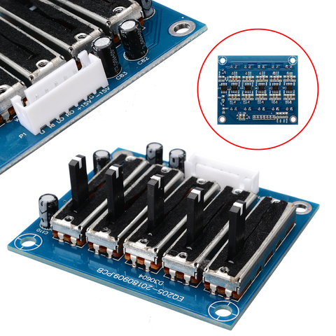 Stereo 5-band Equalizer EQ Board Adjustable 5-segment Audio Tone Preamplifier Board Module Dual Power for Amplifier ► Photo 1/6