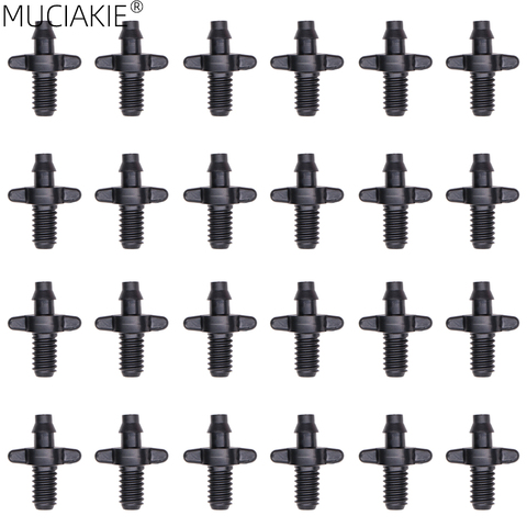 MUCIAKIE 50PCS 6mm Threaded Connector Anther End for 4/7 mm Hose Dripper 1/4'' Irrigation Adapter Barbed Joint Barb Fitting ► Photo 1/2
