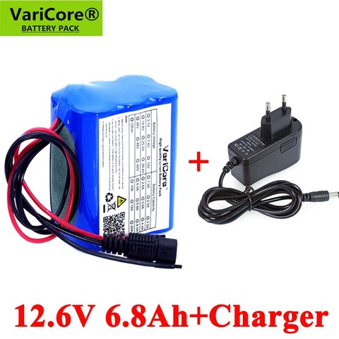 VariCore 12V 6.8Ah 6800mAh 18650 Lithium-ion Battery Pack PCB Protective plate CCTV Cam Monitor UES+12.6 V 1A Battery Charger ► Photo 1/6