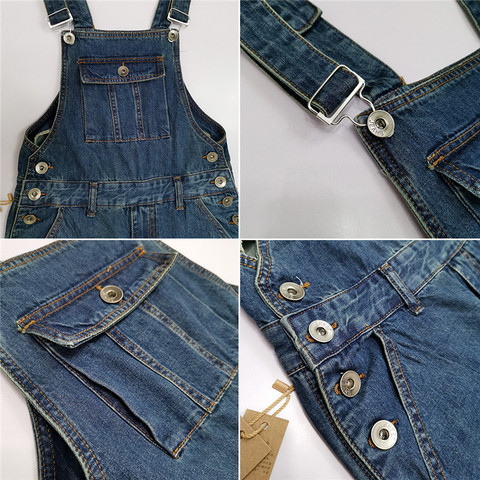 Jeans for Men Men's Denim Overalls Men's Overalls Jumpsuit Multi-pocket strap Straight pants Blue jeans Plus size Overalls ► Photo 1/6