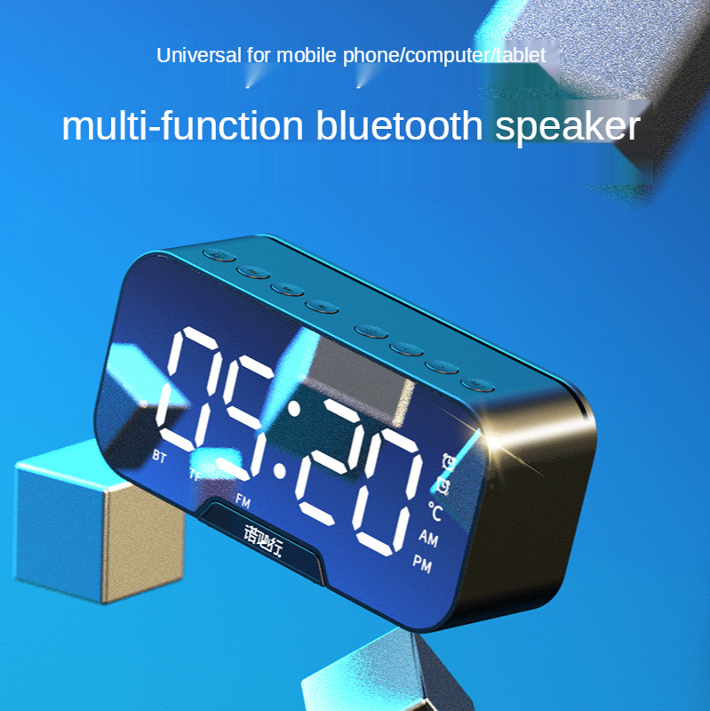 Wireless Bluetooth Speaker Small Mini Alarm Clock Portable Cannon Mini Voice Broadcast the Card Instert Vehicular Audio System ► Photo 1/4