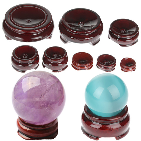 Natural Wood Holder Globe Base Miniature Display Stand Statue Pedestal Magic Sphere Holder For Crystal Ball ► Photo 1/6
