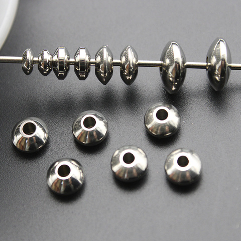 50pcs 4 5 6 8 mm Stainless Steel Metal Spacer Beads for Jewelry Making Charm Bracelet DIY Handmade Making Accessories Findings ► Photo 1/2