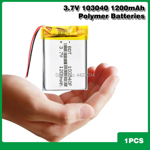 3.7 V Lithium Ion Polymer Li Polymer 103040 1200mah Battery For LED Flashlight Remote Controller Selfie Stick ► Photo 1/6