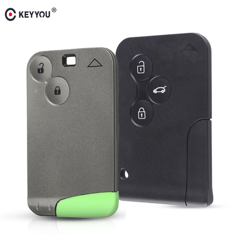 KEYYOU Smart Car Key Card Case Shell Fob & Insert Small Key Blade For Renault Clio Logan Megane 2 3 Scenic Laguna Espace Scenic ► Photo 1/6