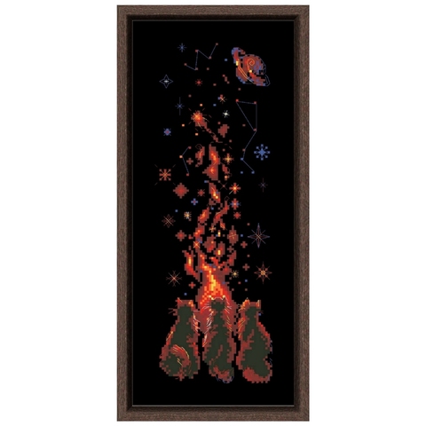 Night magic cross stitch kits cat pattern aida fabric 18ct 14ct 11ct black canvas cotton thread embroidery kits DIY craft set ► Photo 1/6