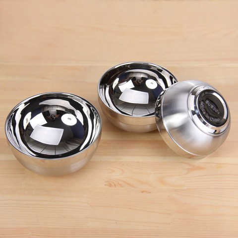 Stainless Steel Double Layer Bowl Anti-scald Bowls For Children Multifunctional Instant Noodle Bowl ► Photo 1/6