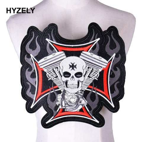 Bikers Motorcycle Embroidered Iron On Patches Large Punk Skull Badges Big Biker Patches For Clothing Coat Accessories ► Photo 1/3