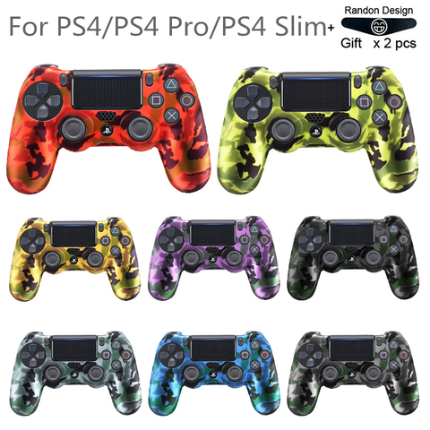 RETROMAX Silicone Case Protection Skin For Playstation4/PS4/PS4 Pro/PS4 Slim With LED Light Bar Sticker+2pcs Grip PS4 Case ► Photo 1/6