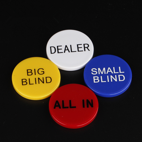HOT SALE Acrylic Round Plastic Dealer Coins SMALL BLIND/BIG BLIND/DEALER/All IN Texas Poker Chip Set Coin Buttons Game ► Photo 1/5