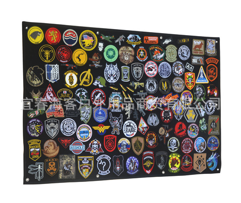 Patchs Display Board Foldable Patch Holder Panel Velcro Badge Storage Cloth  