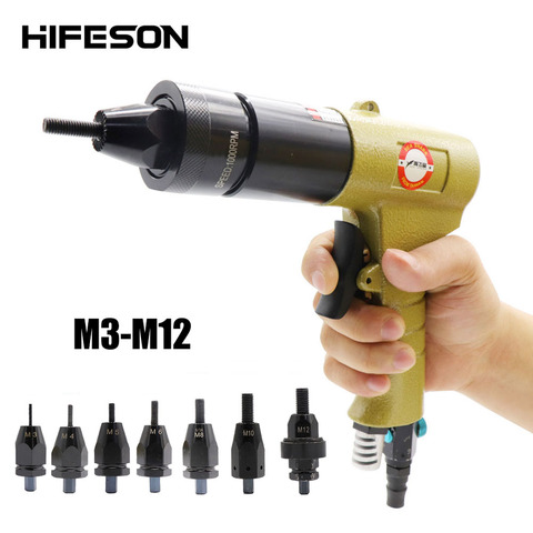 HIFESON Pneumatic Rivet Nut Gun Insert Threaded Pull Setter Riveters Riveting Nuts Rivnut Tool for M3 M4 M5 M6 M8 M10 M12 ► Photo 1/6