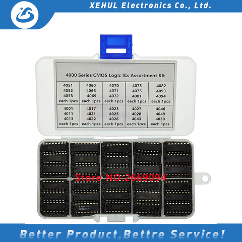 30 Types CD40XX DIP  4000 Series CMOS Logic IC Assortment Kit. ► Photo 1/3