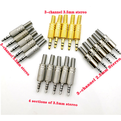 5PCS 3 Pole 4 Pole 3.5mm Male Audio Jack Headphones Repair Plug Connector Soldering For Earphone ► Photo 1/6