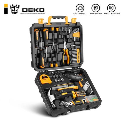 DEKO 113 Pcs Professional Car Repair Tool Set Auto Ratchet Spanner Screwdriver Socket Mechanics Tools Kit W/ Blow-Molding Box ► Photo 1/5