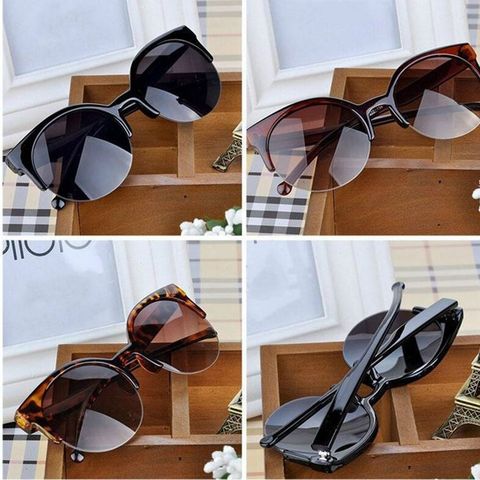 Retro Vintage Cat Eye Sunglasses Half Frame Sunglasses Women Sun Glasses Anti-UV Sunglasses Female Travel Party Glasses ► Photo 1/6