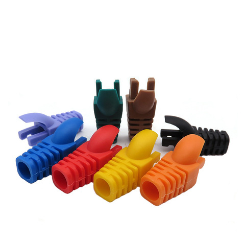 OULLX RJ-45 CAT6 CAT5e Adapter Cap Ethernet Network Cable Connector Plugs RJ45 Caps Cat 5 CAT6 protective sleeve multicolour ► Photo 1/6