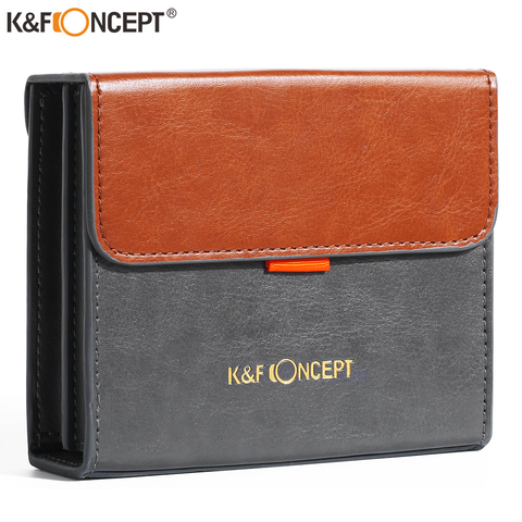 K&F Concept 5.12 inch Leather Lens Filter Case Carrying Filters Bag Pouch for Round or Square ND CPL Filters ► Photo 1/6