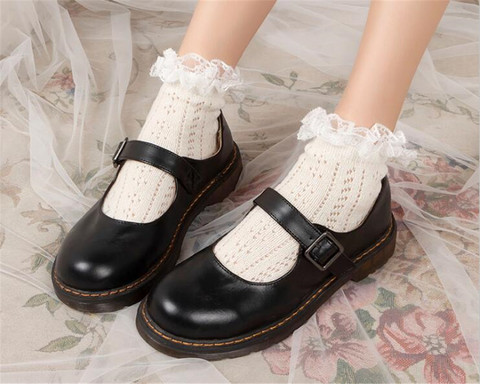 Women Girls Lace Ruffle Frilly Ankle Socks Harajuku Lovely Cute Vintage Retro Floral Lady  Princess socks B730 ► Photo 1/6