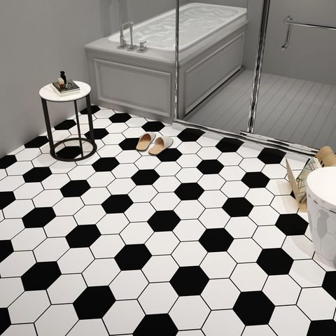 10x Waterproof Hexagon PVC Non-Slip Tile Stickers Kitchen Bathroom Floor Sticker 