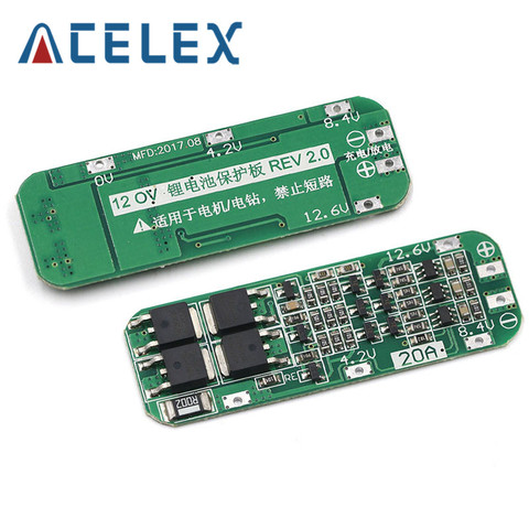 3S 20A Li-ion Lithium Battery 18650 Charger PCB BMS Protection Board For Drill Motor 12.6V Lipo Cell Module 64x20x3.4mm ► Photo 1/4