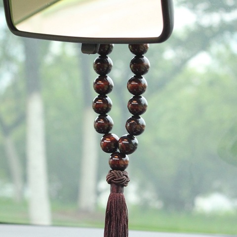 Wood Buddha Beads Car Rearview Mirror Hanging Pendant Interior Decoration Ornament Car Accessories ► Photo 1/6