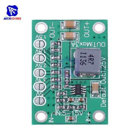 diymore Adjustable DC-DC DC 5-16V to 1.25V/1.5V/1.8V/2.5V/3.3V/5V 3A Step Down Buck Converter Power Supply Module for LED ► Photo 1/6
