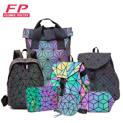 Luxury Backpack Women Bags Designer Geometric Luminous Backpacks For Women School Bags For Girls Rucksack Shoulder Backpack 2022 ► Photo 1/6