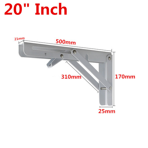 2PCS 8-20 Inch White Triangle Folding Angle Bracket Adjustable Wall Mounted Durable Bearing DIY Home Table Bench Shelf Bracket ► Photo 1/6