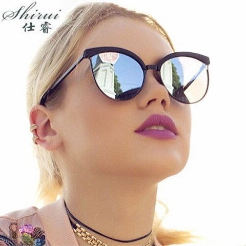 2022 Sunglasses Women Brand Designer Fashion Coating Mirror Sexy Cat Eye Sun Glasses For Female UV400 Cheap Goggle Oculos De Sol ► Photo 1/6