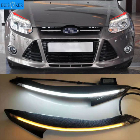 Car Headlight Eyebrow Decoration Turn Signal DRL LED Daytime Running Light for Ford Focus 3 MK3 2012-2015 ► Photo 1/3
