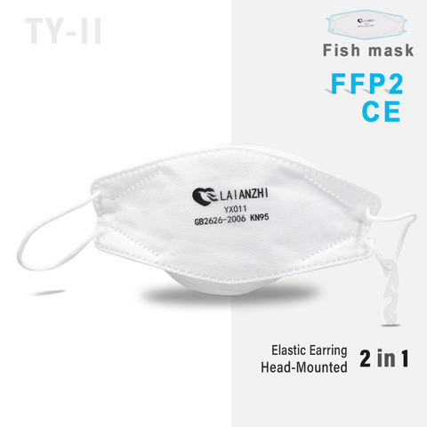 LAIANZHI FFP2 Fish mask KN95 Face masks CE protective mask hygiene mask Fast delivery sport Head Mounted mask Earring mask mouth ► Photo 1/6