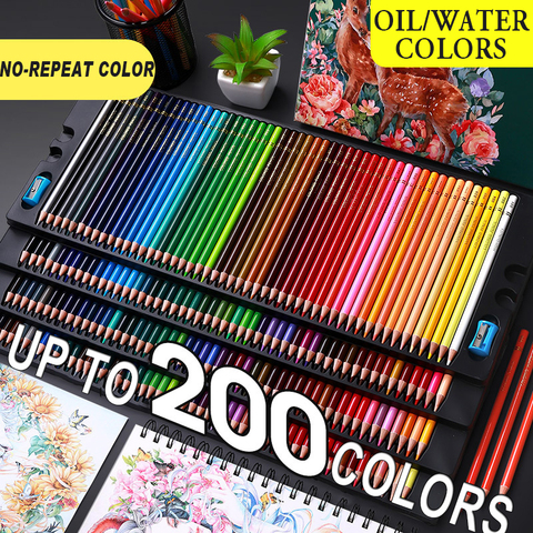 200/180/150/120/72/48/24Color Professional Oil Color Pencils Wood Soft Watercolor Pencil For School Draw Sketch Art Supplies ► Photo 1/6