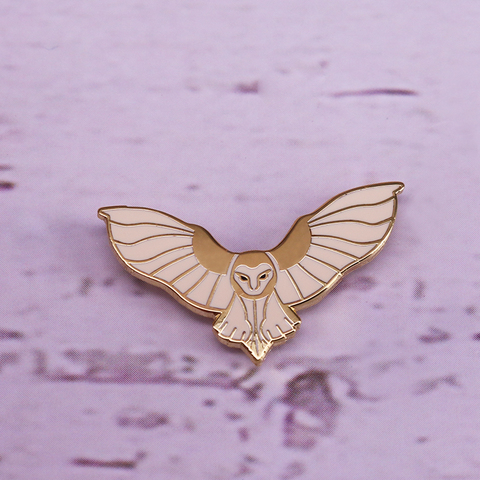 Barn Owl Enamel Pin Flying Owl Lapel Pin Brooch ► Photo 1/2