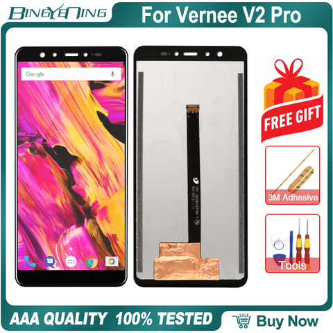 100% Original For Vernee V2 Pro LCD&Touch screen Digitizer with frame display Screen module accessories Assembly Replacement ► Photo 1/2